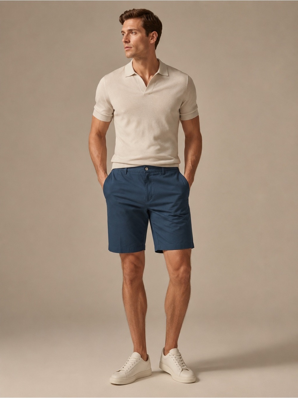 Panama Jack Navy Flat-Front Men’s Shorts